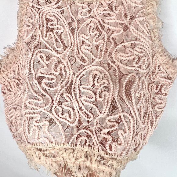 Sans Souci Pink Crochet Lace Tank Top XS/SM - Picture 4 of 7